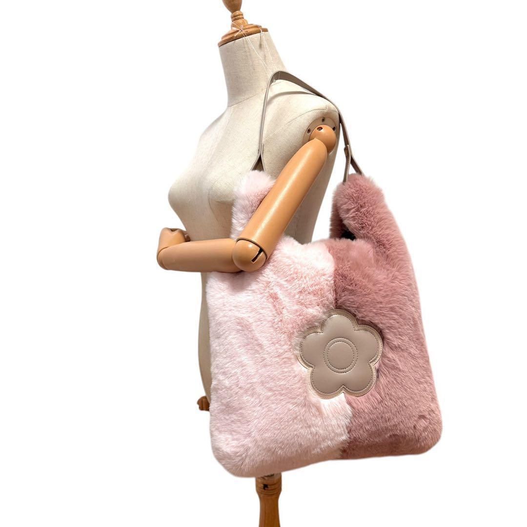 ☆美品☆MARYQUANT マリークワント デイジーパッチスムースファー 