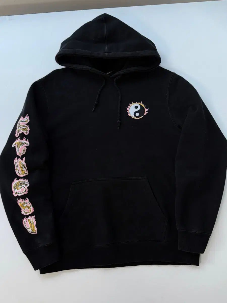 STUSSY ステューシー ルーズフィット 00s 陰陽炎 ロゴ スウェット フード