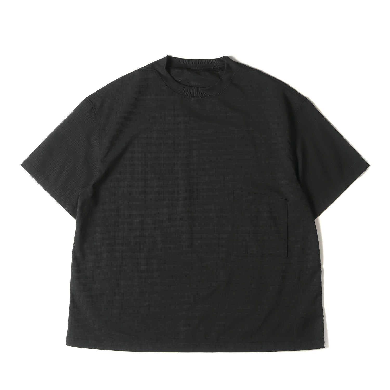 Johnbull ジョンブル Tシャツ サイズ:L 裾コード ポリメッシュ プルオーバー ショートスリーブ カットソー 半袖 ブラック 黒 トップス【メンズ】