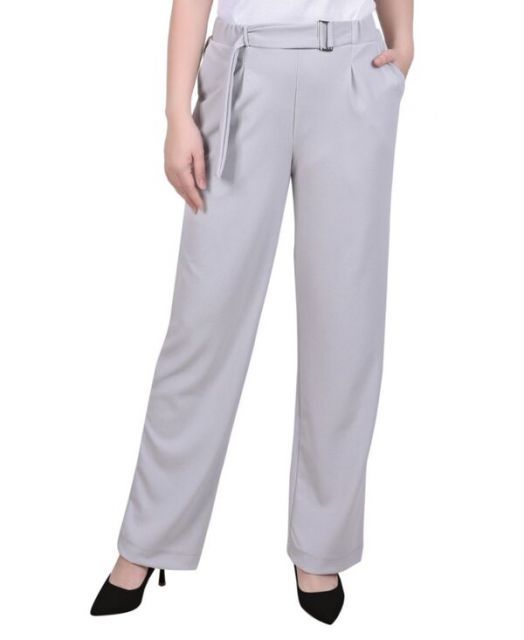 【送料無料】 ニューヨークコレクション レディース カジュアルパンツ ボトムス Women's Belted Scuba Crepe Pants Gray Violet