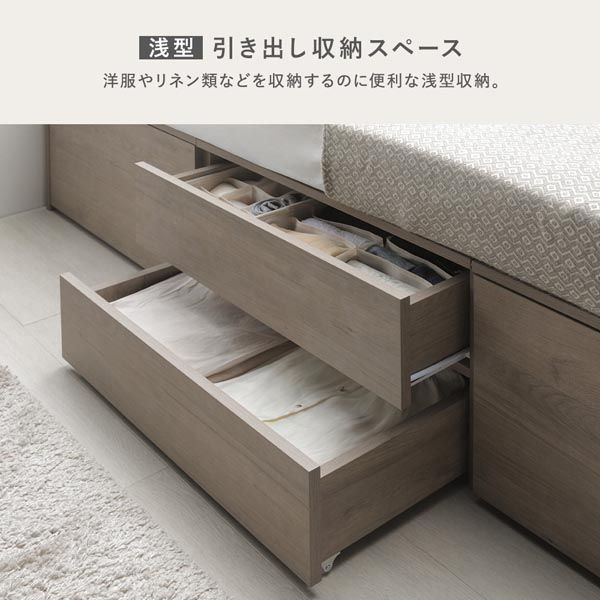 ベッド チェスト 照明宮付 ショート丈ワイドキング200 キングサイズベッド 宮付き SHS＋SHS ショート丈ワイドキング 0 ヘッドレス その他照明宮付 ショート丈ワイドキング200(SHS+SHS ｜RASIK グレー 単品 ボンネルコイル