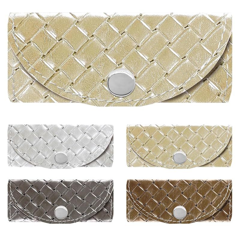 【新着商品】キーケース 本革 レディース メンズ 4連 スリム コンパクト スマートキー メタリックカラー メタリック編み込み ゴールド