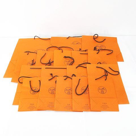 HERMES オレンジ ショップ袋 17枚セット エルメス HERMES 17枚セット 紙袋 ショッパー ショップ袋 純正