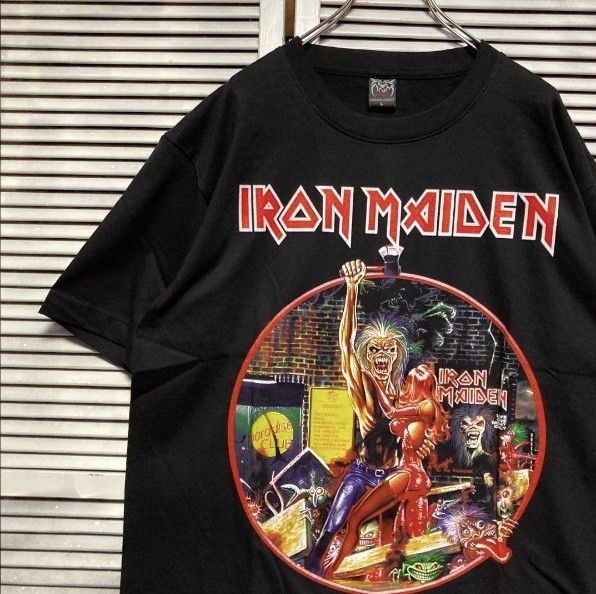 アイアンメイデン　IRON MAIDEN Tシャツ tee ティーシャツ バンド ロック ツアー　ライブ　デザイン 両面 プリント 派手 奇抜 古着 ビンテージ vintage パンク メタル ヒップホップ ラッパー アーティスト カットソー