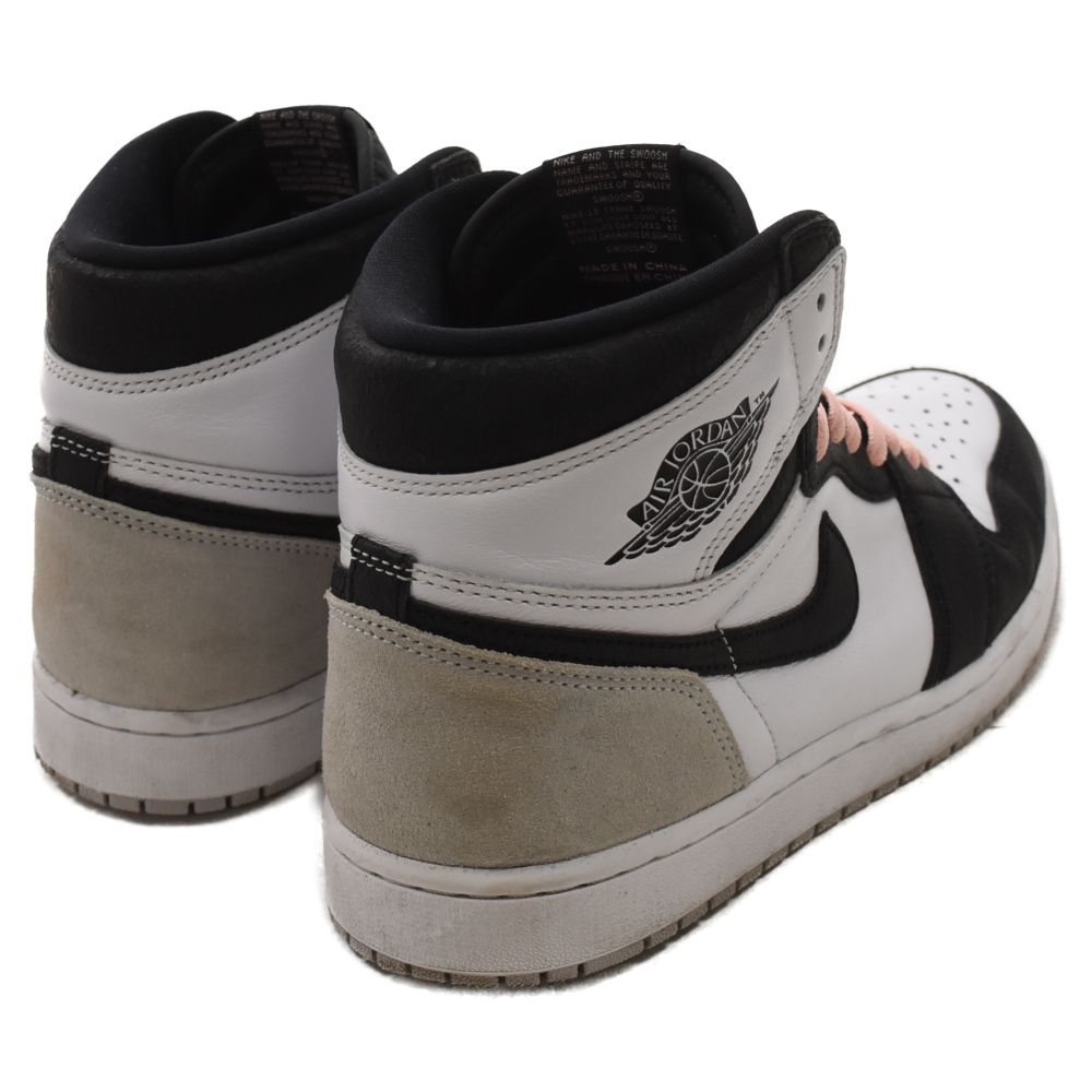 NIKE (ナイキ) AIR JORDAN1 RETRO HIGH OG Bleached Coral エアジョーダン1 ブリーチドコーラル  ハイカットスニーカー ブラック/グレー US9.5/27.5cm 555088-108 - メルカリ