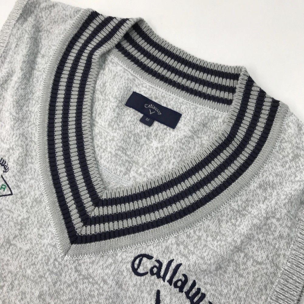 サイズ：M CALLAWAY キャロウェイ Vネック ニットベスト グレー系