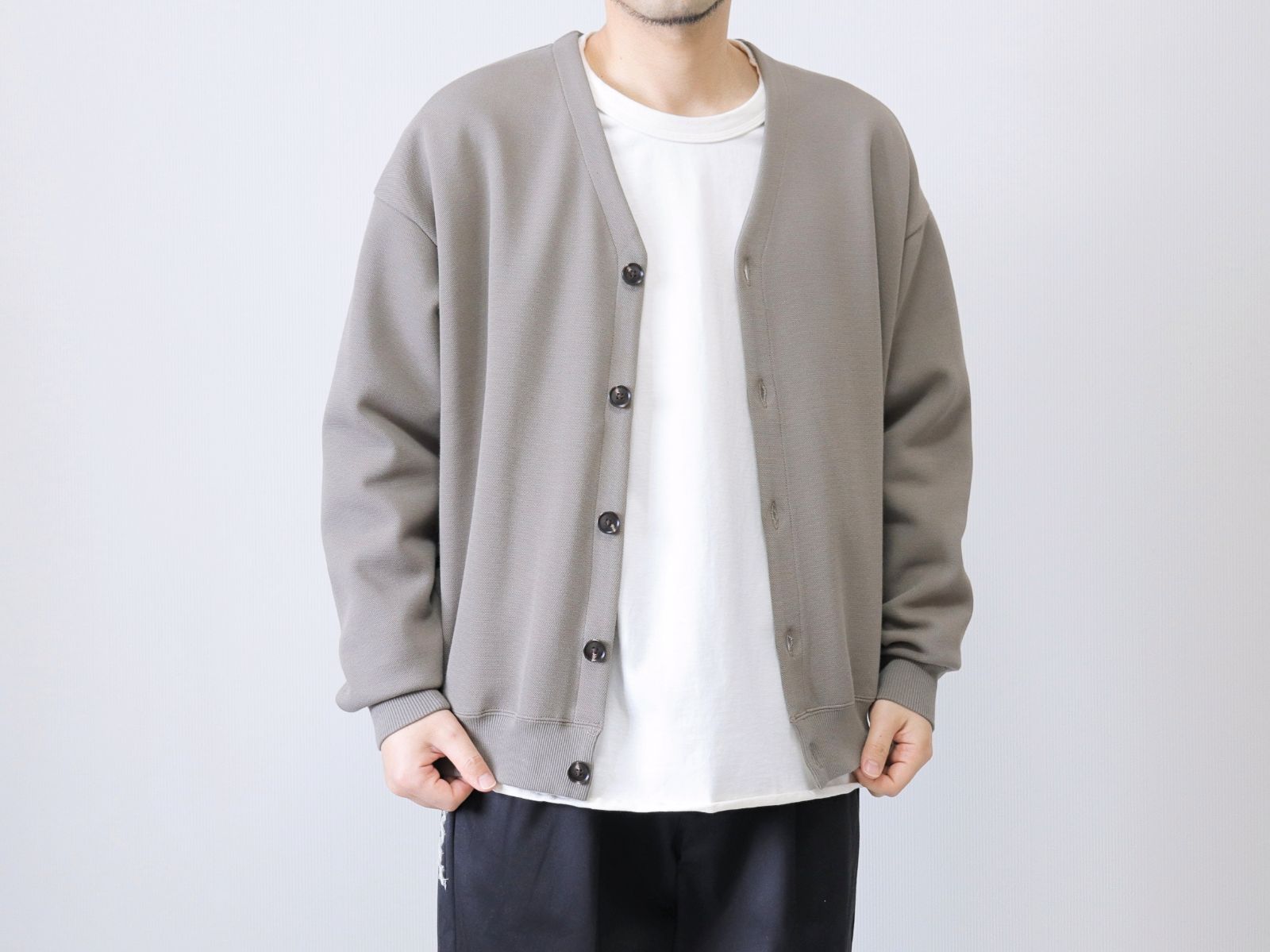 PLESIC / KANOKO CARDBOARD CARDIGAN - OLIVE - Mr.｜メンズオンライン