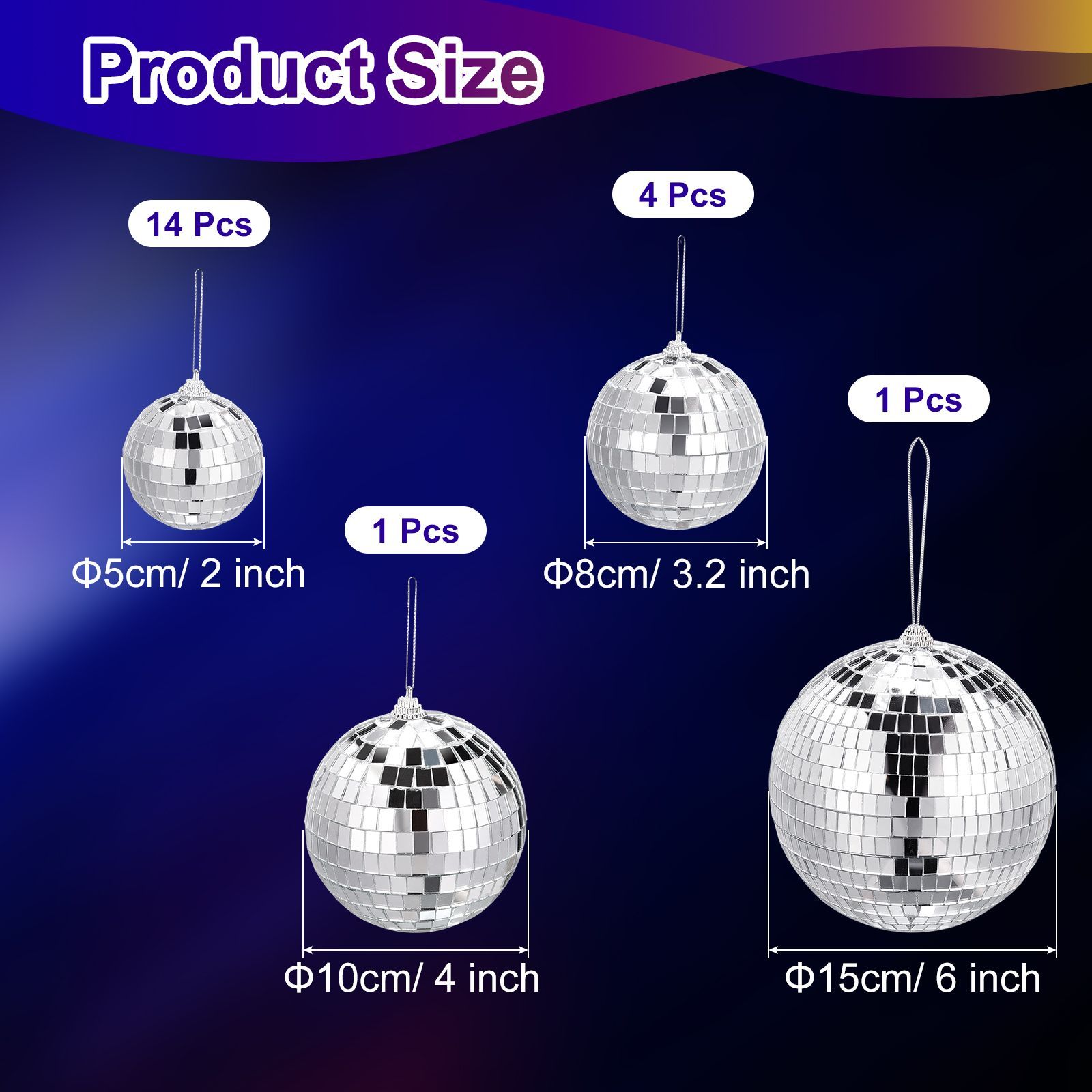パーティー装飾 ミラー ボーラー ディスコ uxcell ミラーボール 20 cm