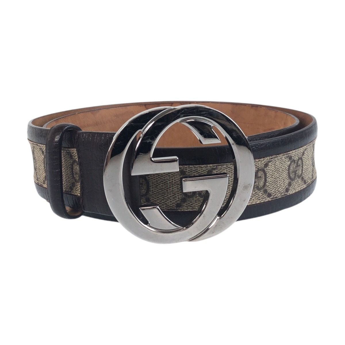 美品 GUCCI グッチ インターロッキング 80cm/32インチ ブラウン