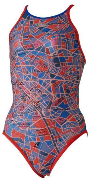 speedo スピード VILLE T-SUIT BLxRE O STW02402 BR | スイムウェア レディーススーツ 耐塩素性 V字ストラップ 4WAYストレッチ 4分丈 レディース 女性 練習用 水泳 水着 プール ヨガ フィットネス トレーニ
