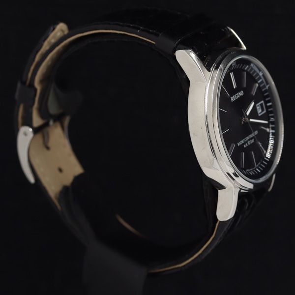 稼働 シチズン レグノ H415-R004727 電波ソーラー 黒文字盤 デイト