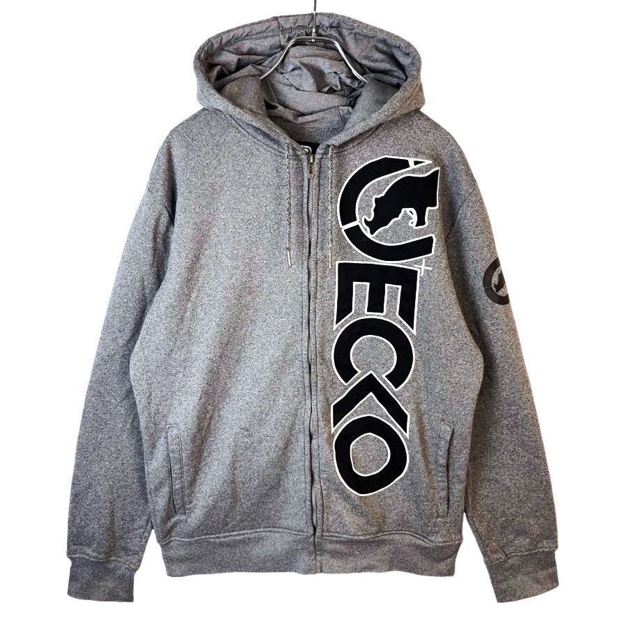 エコーアンリミテッドEcko Unltdジップパーカーフーディロゴワッペン杢