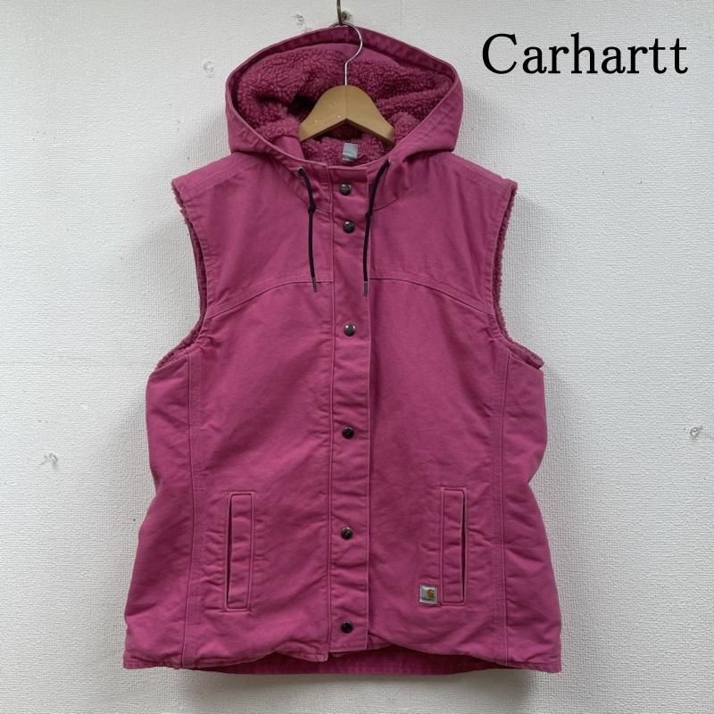 Carhartt カーハート ベスト ワーク ダック ベスト 裏ボア スナップボタン 前開き ロゴ 刺繍 100061 677