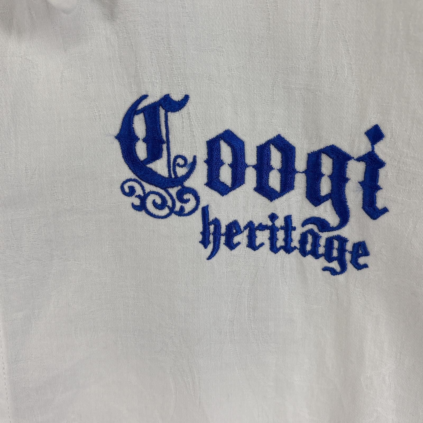 古着 クージー COOGI 長袖シャツ 大きいサイズ 両面 刺繍 ロゴ ボタンシャツ 4XL ホワイト系 総柄 メンズ - メルカリ
