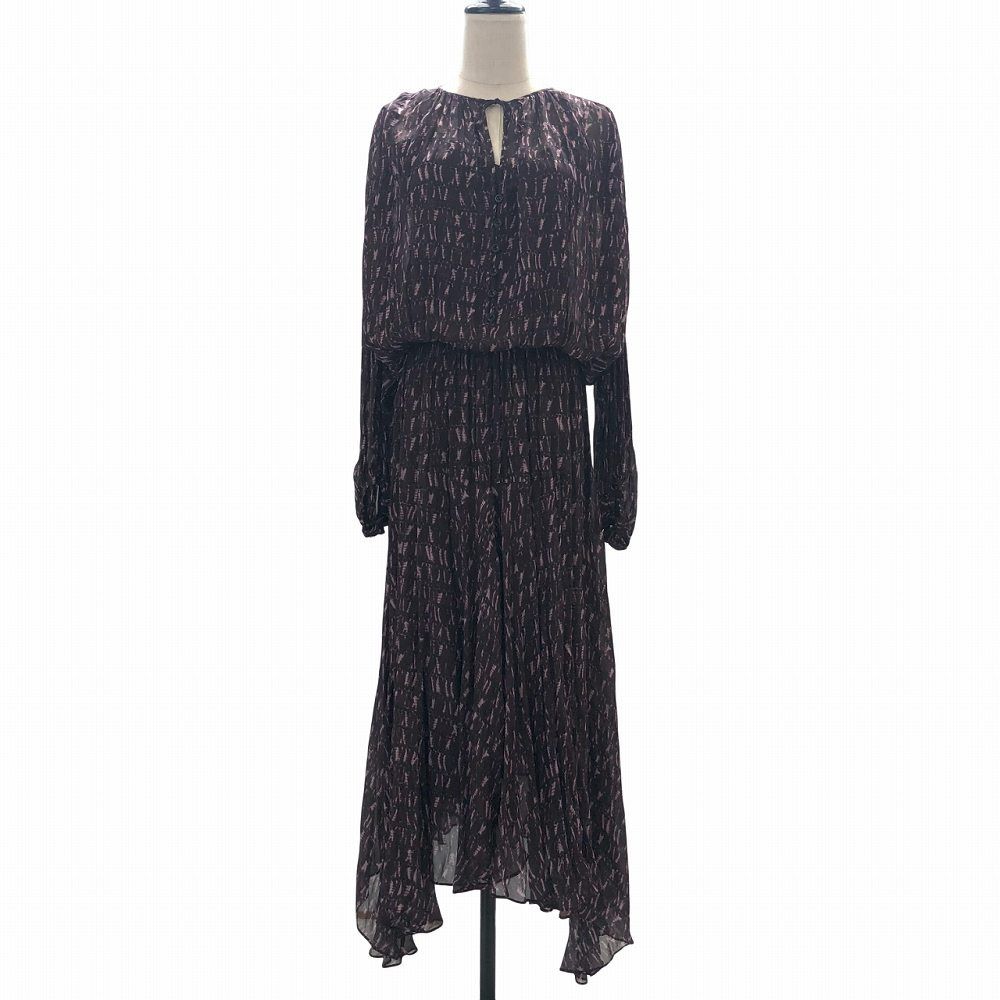 21SS Isabel Marant Etoile イザベルマラン エトワール SAURELI タイダイプリント ロングワンピース 34 パープル レディース 古着
