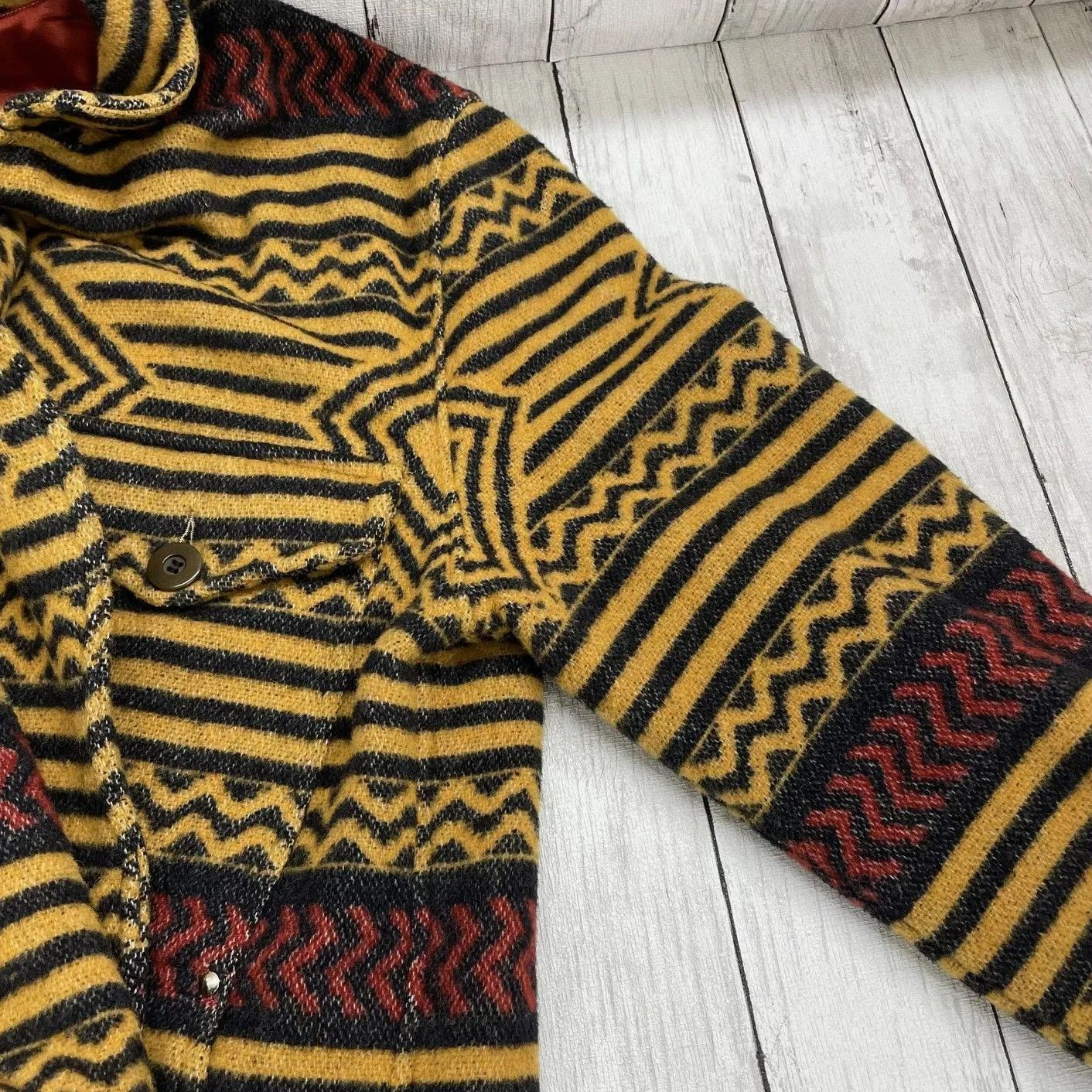 ☆Gianfranco ferre JEANS☆ エスニック柄コート 刺繍 羊毛 ☆ Gianfranco Ferre JEANS ☆ジャンフランコフェレジーンズ