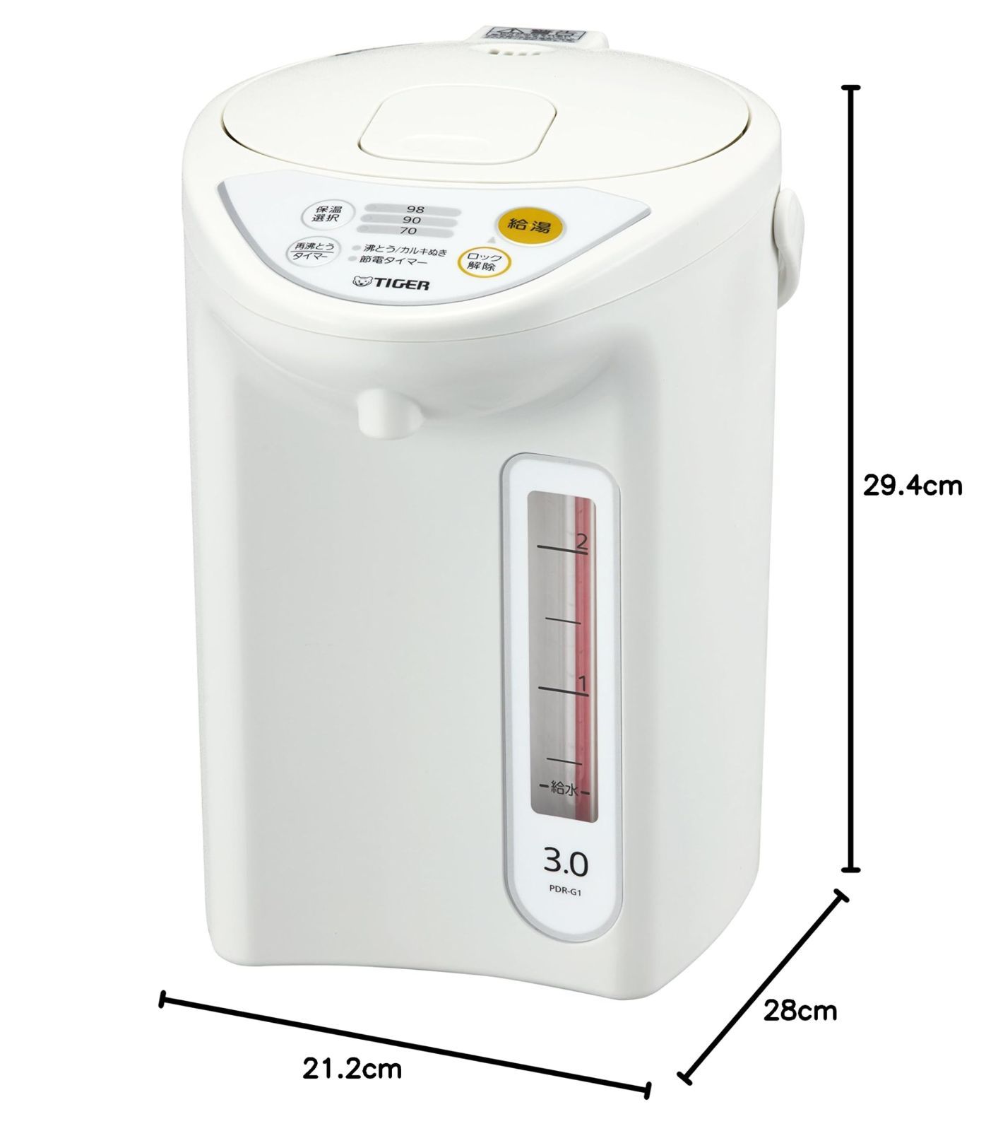 マイコン 魔法瓶 電気 ポット 3L タイガー ホワイト PDR-G301-W Tiger WWW_SKLAD-KIRPICHA_RU