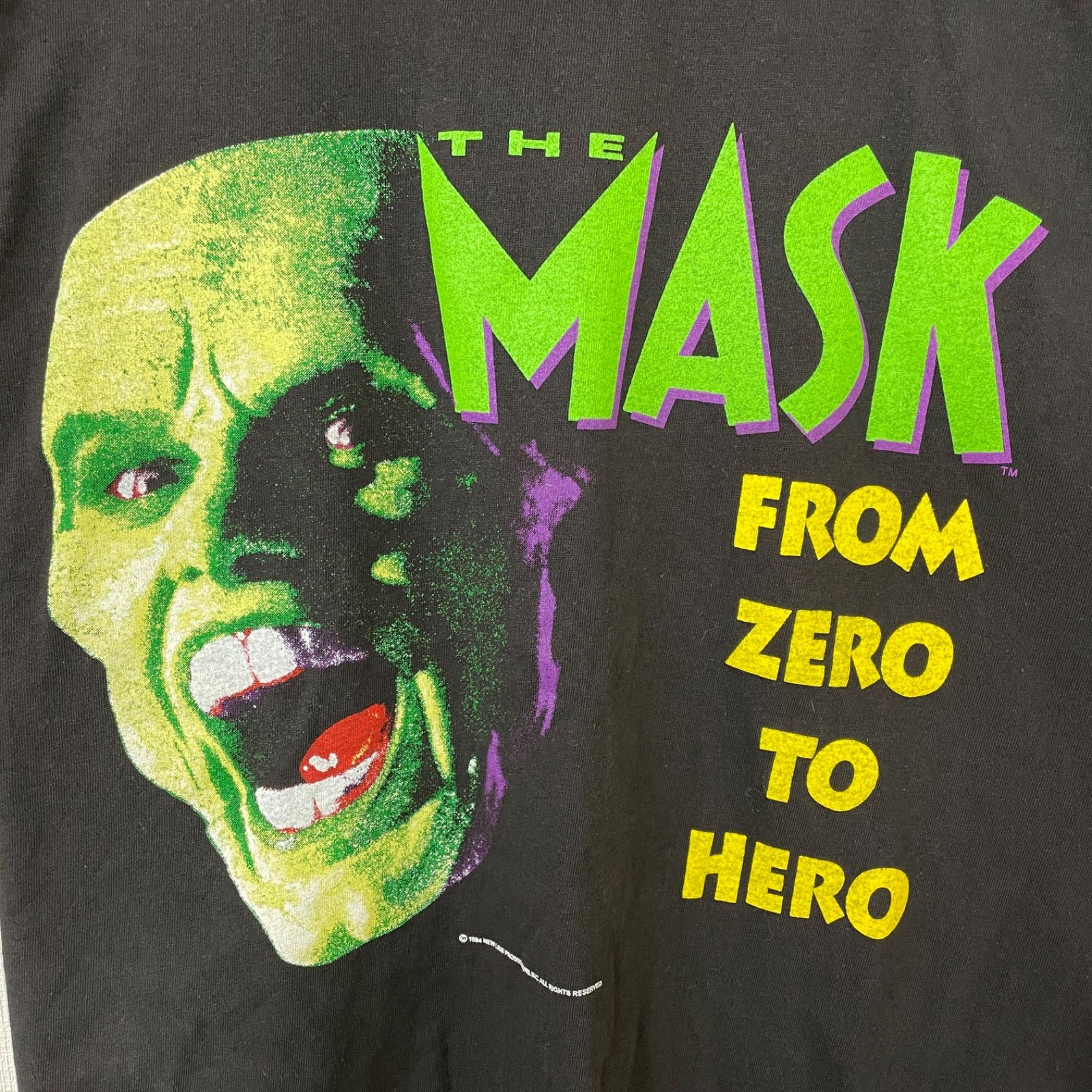 THE MASK 両面プリント Tシャツ 半袖 L,XL ブラック ムービーT - 古着