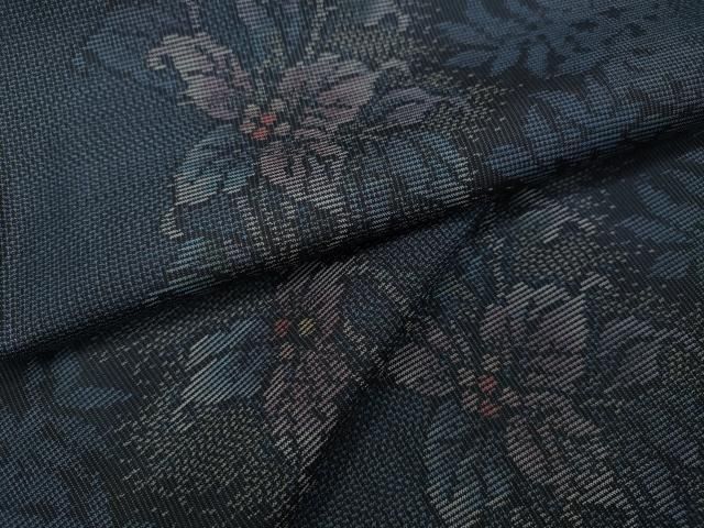 平和屋着物●本場大島紬 9マルキ 枝花間道 正絹 ♥ CAAY4878ut