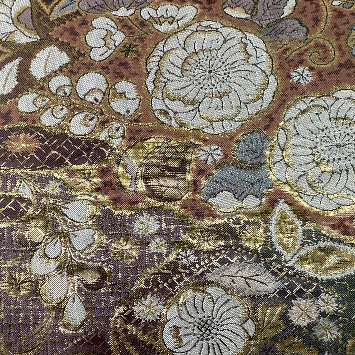 袋帯 美品 秀品 辻が花柄 箔 灰紫 六通 正絹 【中古】 - メルカリ