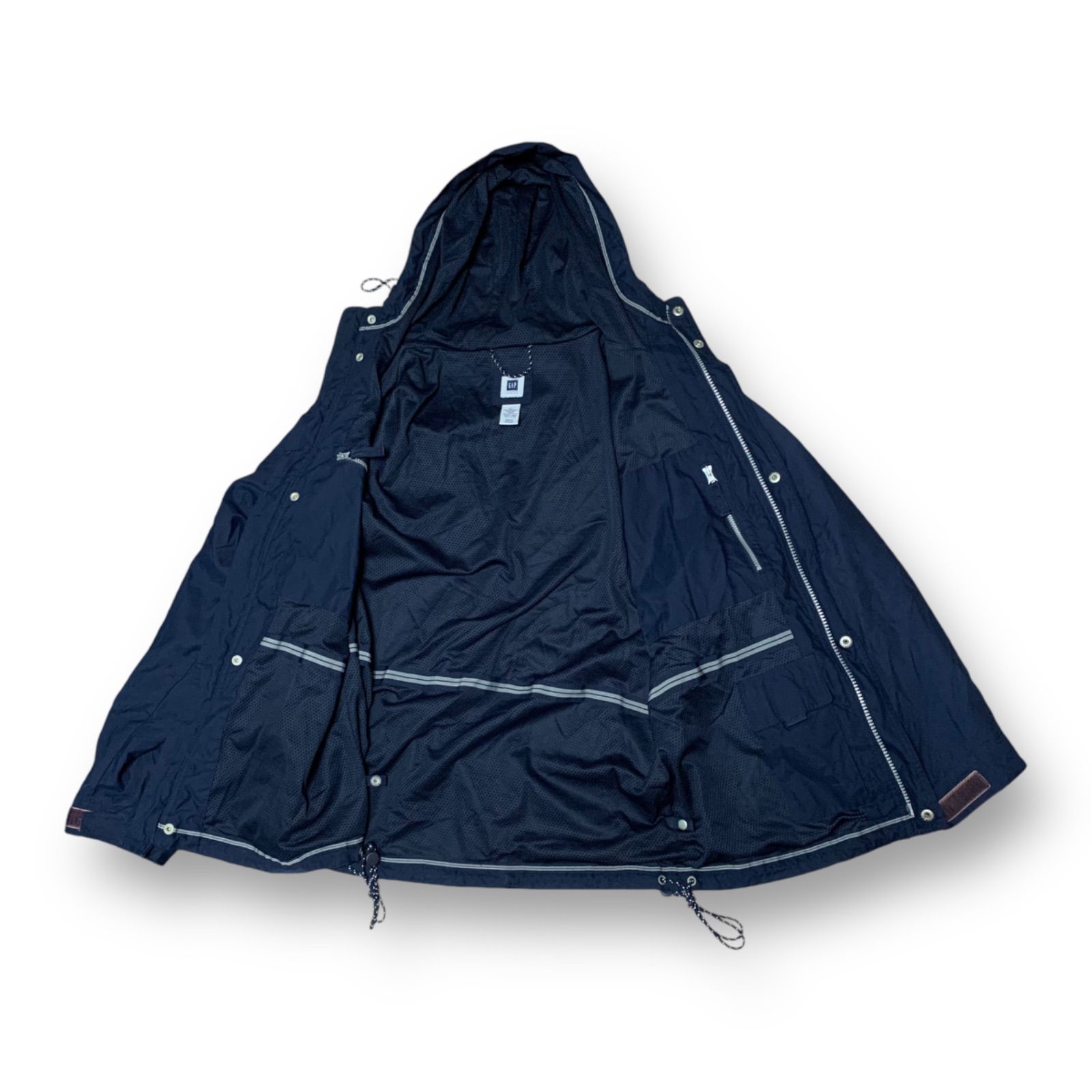 00s GAP Nylon Mountain Parka ギャップ ナイロンマウンテンパーカー ネイビー Lサイズ マルチポケット ベンチレーション ドローコード Y2K テックウェア ストリート アウトドア OLD GAP オールドギャップ