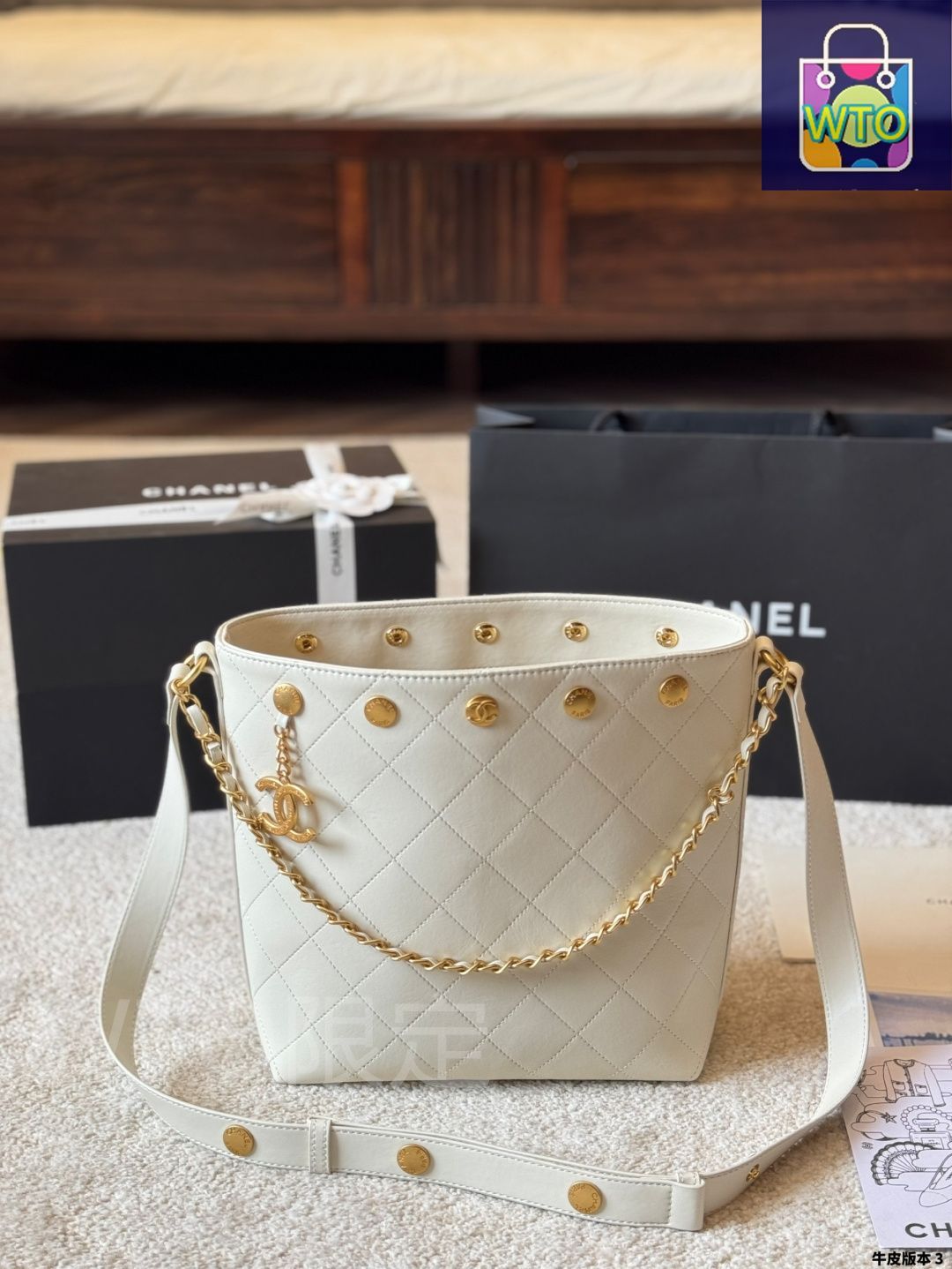 【25P ビジネスシーンでも活躍◎】CHANEL バスケットバッグ 今日特価】Chanel 25P リベット バケツバッグ 22×25cm-WTO輸入1