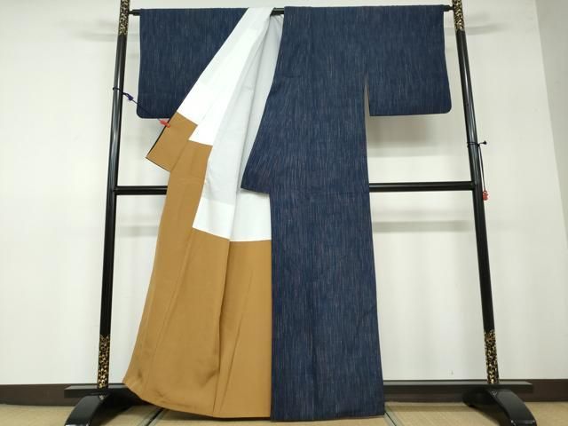 平和屋着物○上質な紬 絣文様 正絹 逸品 DAAW5526ud