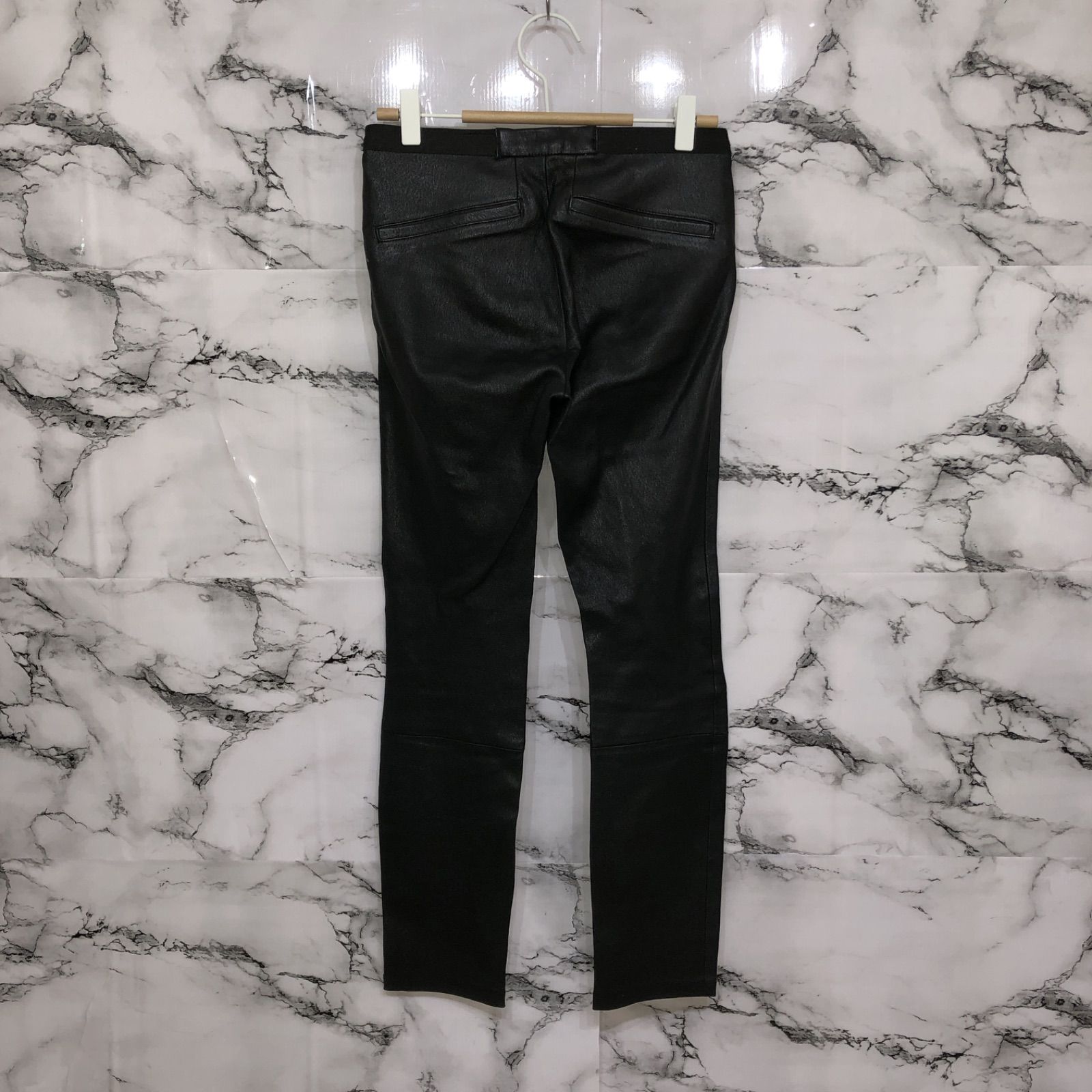 【驚きの値段】 ヘルムートラング HELMUT LANG レザースキニーパンツ スパッツ パンツ