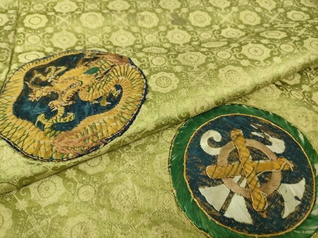 平和屋本店□極上 男性 アンティーク 大正ロマン 訪問着 駒刺繍