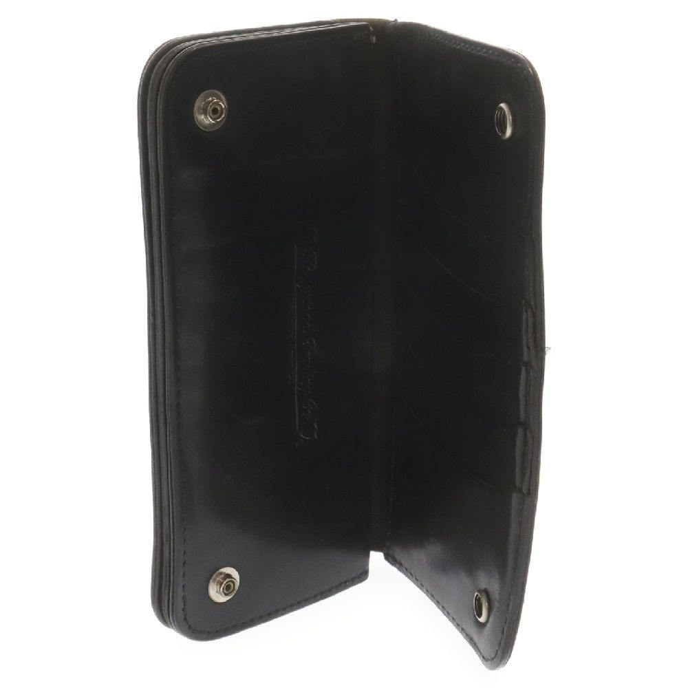 HTC (エイチティーシー) フラワー スタッズ レザー 二つ折り ロング