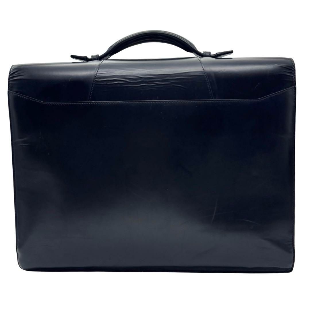 カルティエ　マストライン　ビジネスバッグ　レザー　ブラック　ロゴ型押し　メンズ カルティエ マストライン ビジネスバッグ レザー ブラック ロゴ型押し