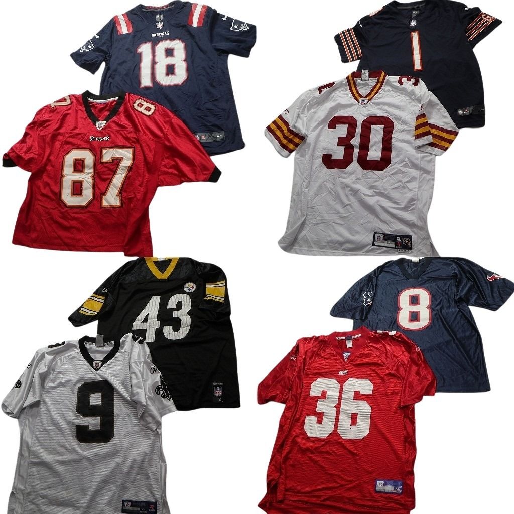 古着卸 NFL ゲームシャツ ユニフォーム 8枚セット メンズ XL テキサンズ セインツ ナイキ 古着 NA6184