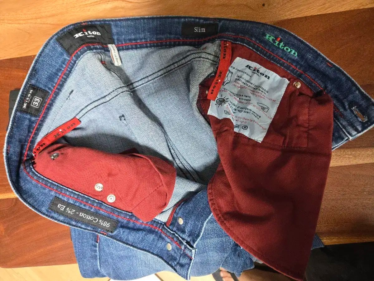 Kiton キートン Kiton バックロゴ セルビッジ デニムパンツ 33