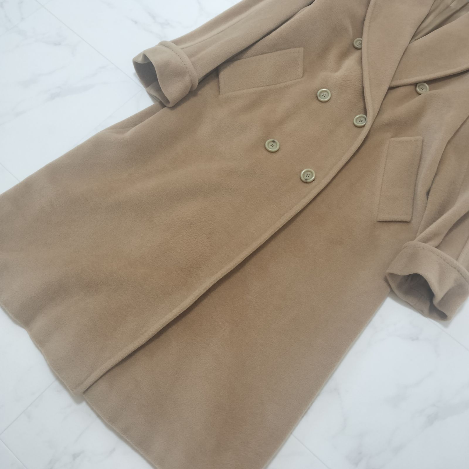 MaxMara ダブルブレスト チェスターコート 白タグ 42