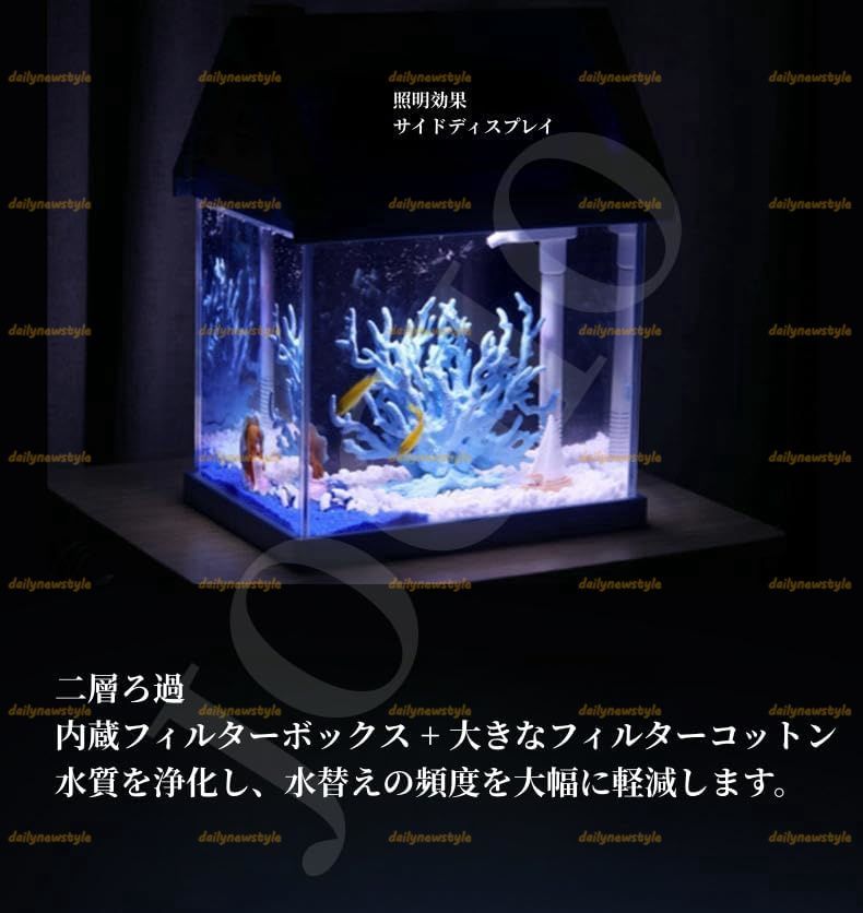 ガラス水槽 生態学的デスクトップ造園タンク