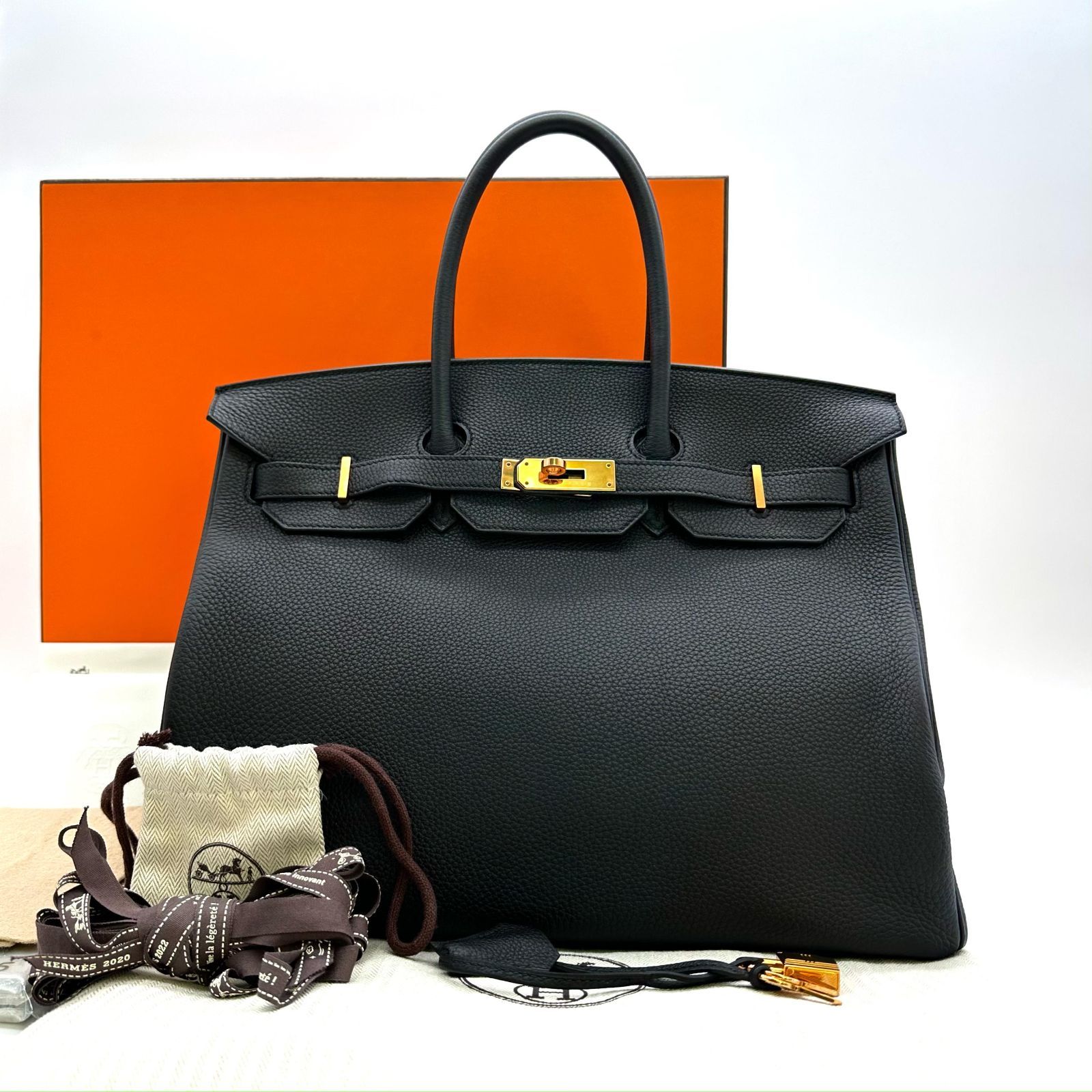 HERMES エルメス バーキン35 トゴ ゴールド金具 ブラック 黒 ノワール 