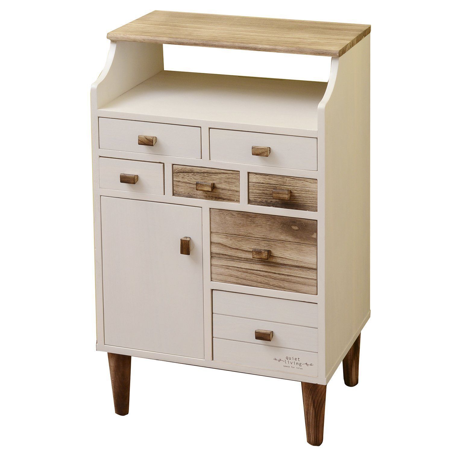 LFAX-48 WW ホワイトウォッシュ 完成品 幅48 天然木ファックス台 山善 YAMAZEN