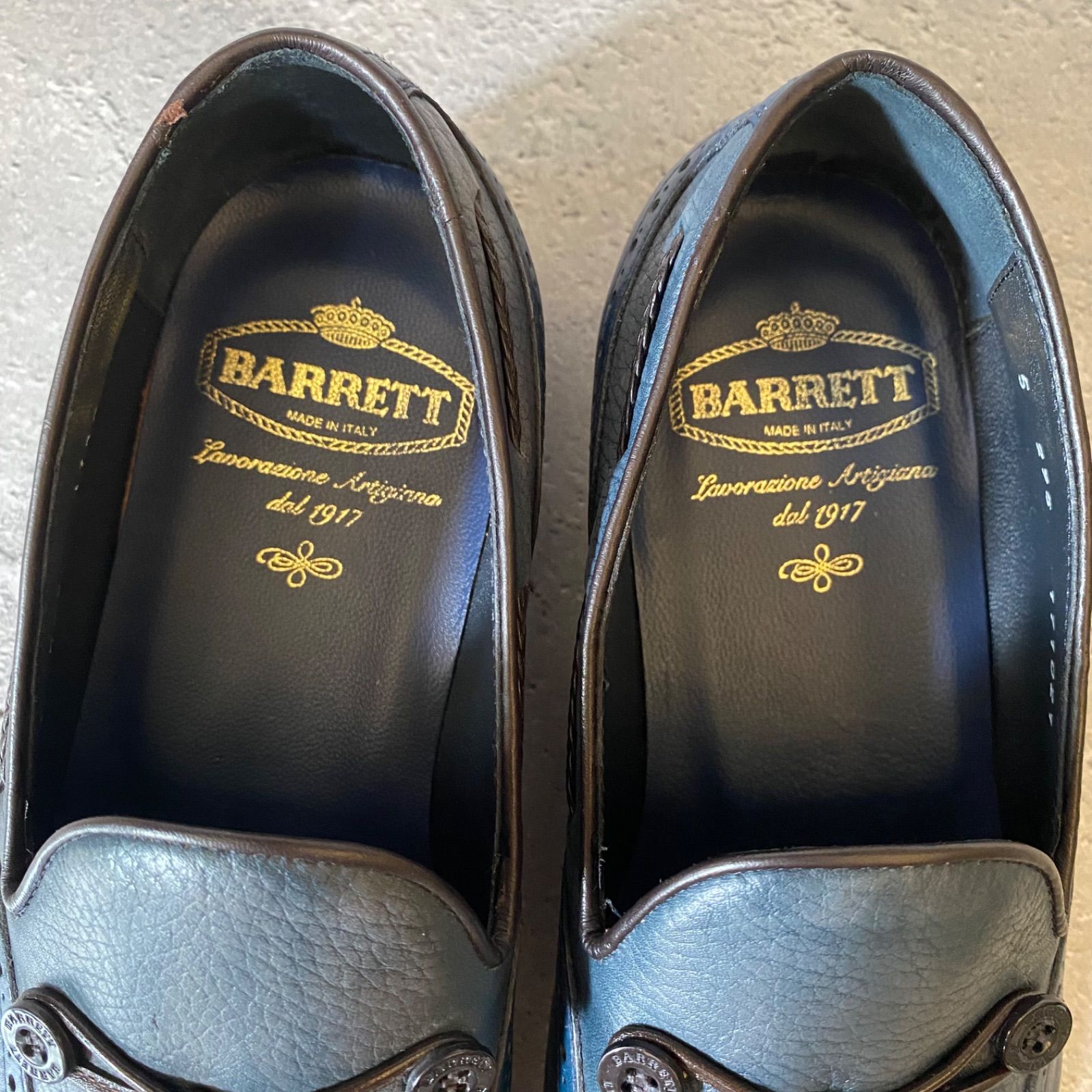 BARRETT バレット アーモンドトゥ ウィングチップ タッセルローファー 革靴