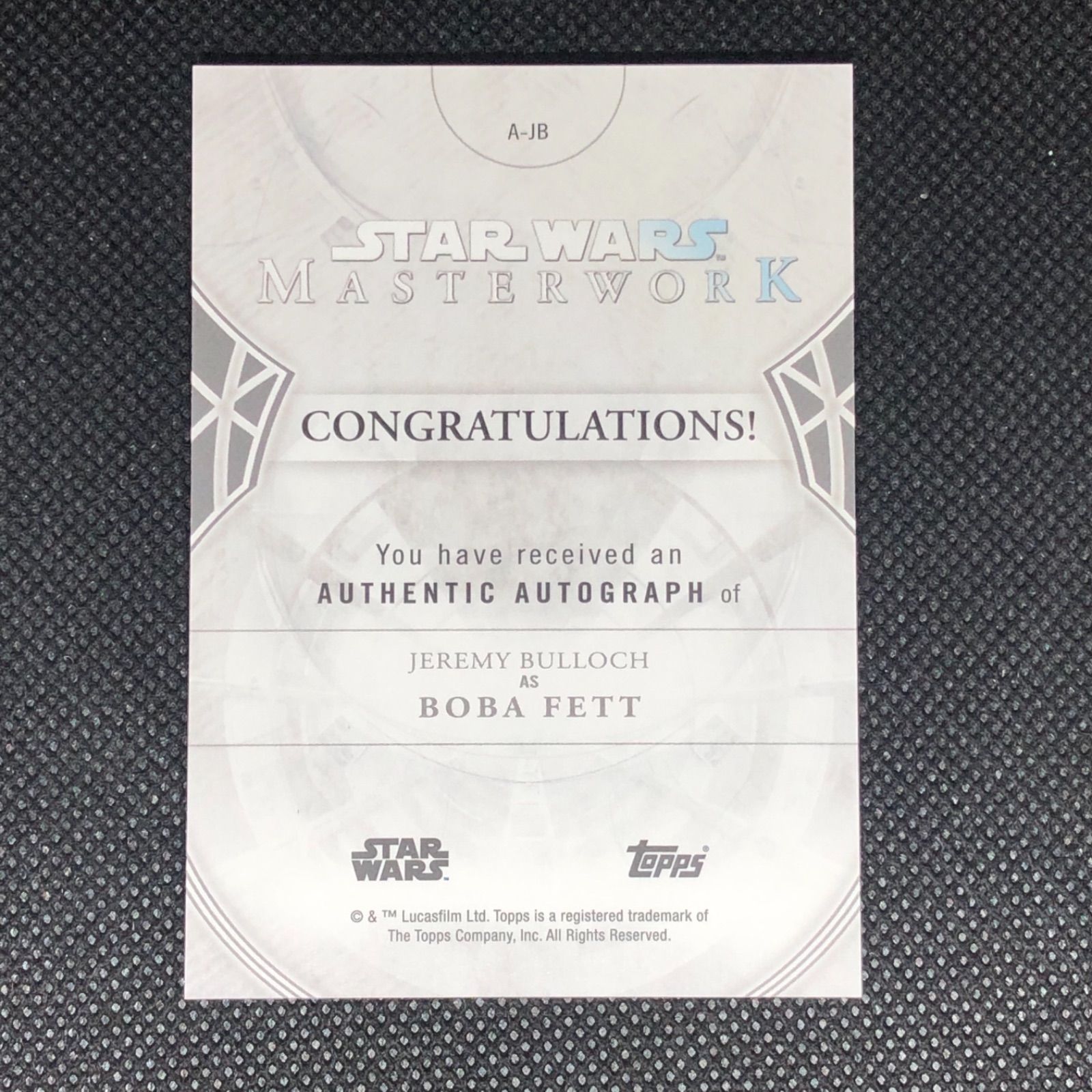 ボバフェット スターウォーズ マスターワーク サインカード