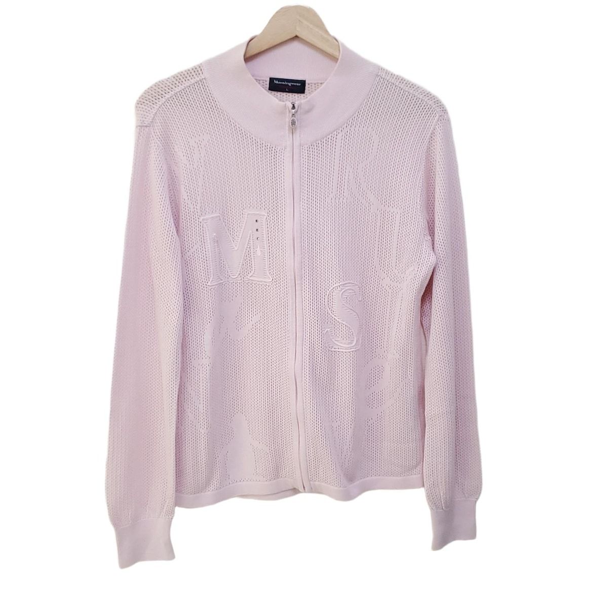 マンシングウエアジッパー付きセーター ホワイト/ピンク マンシングウエアジッパー付きセーター ホワイト/ピンク Munsingwear