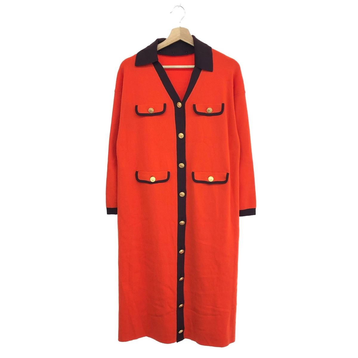 未使用品 diagram ダイアグラム バイカラー襟付きニットOP ワンピース