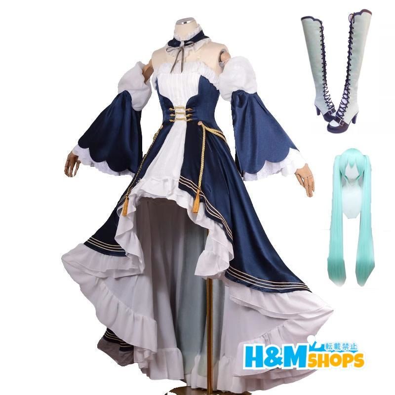 VOCALOID ボーカロイド 初音ミク 望月けい ドレス コスプレ衣装 ウィッグ 靴 追加可