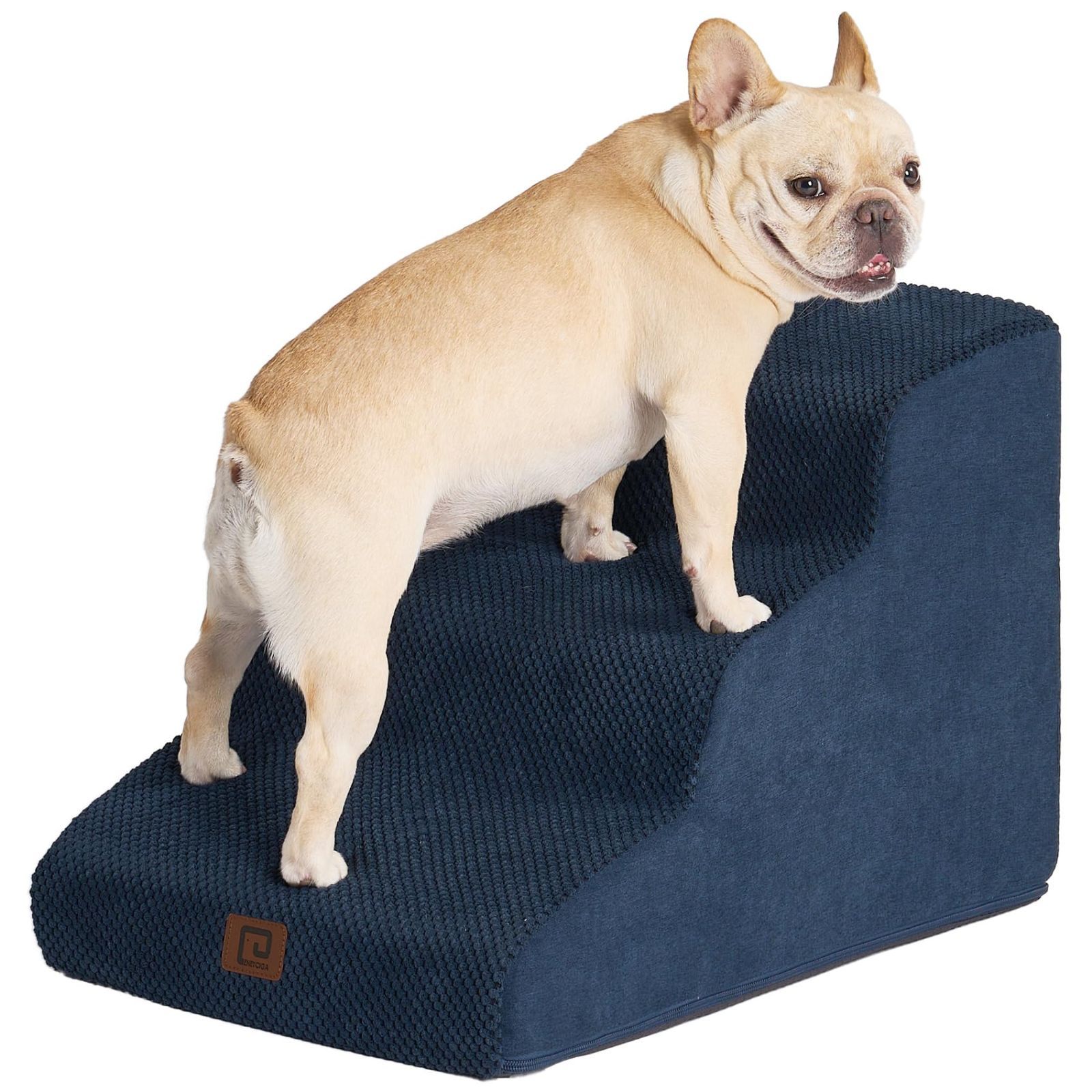 新品 EHEYCIGA 犬階段 3段 ネイビー ペットステップ ドッグステップ ペット階段 犬用階段 滑り止め付き 洗える カバー取り外し（3段，ネイビー）