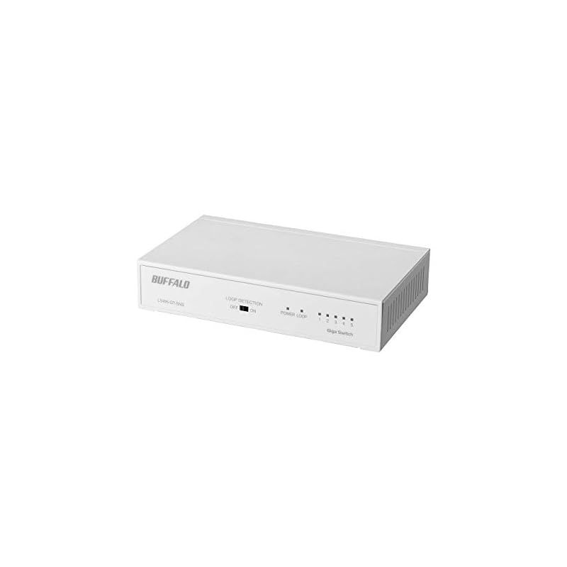 バッファロー BUFFALO Giga対応 金属筐体 電源内蔵 5ポート LSW6-GT-5NS/WH ホワイト スイッチングハブ マグネット 壁掛け設置対応