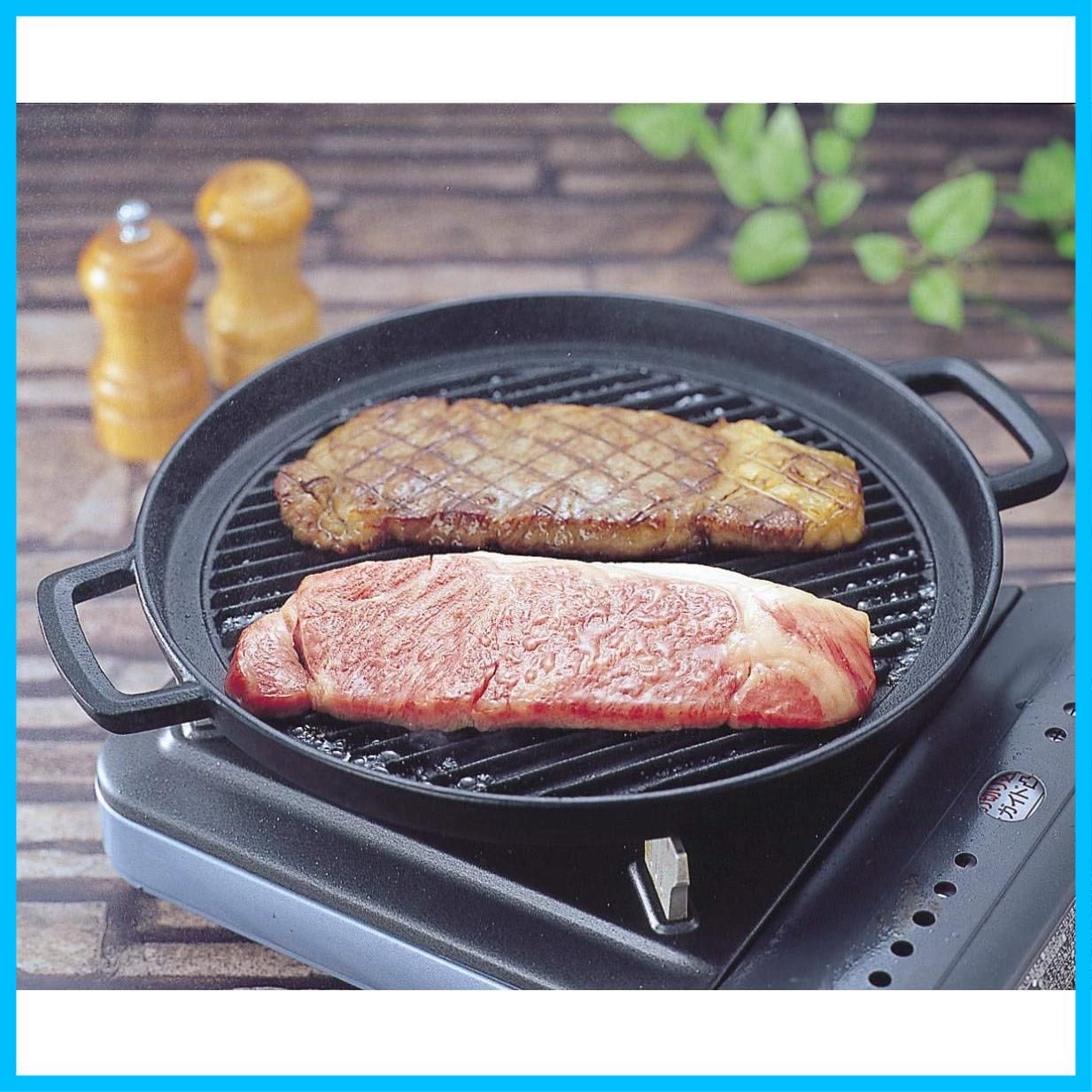 Iwachuグリルパン丸29 黒焼付 内径28.5cm 岩鋳 南部鉄器 23051