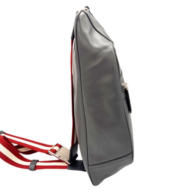 新品同様】BALLY バリー ボディバッグ レザー グレー メンズ