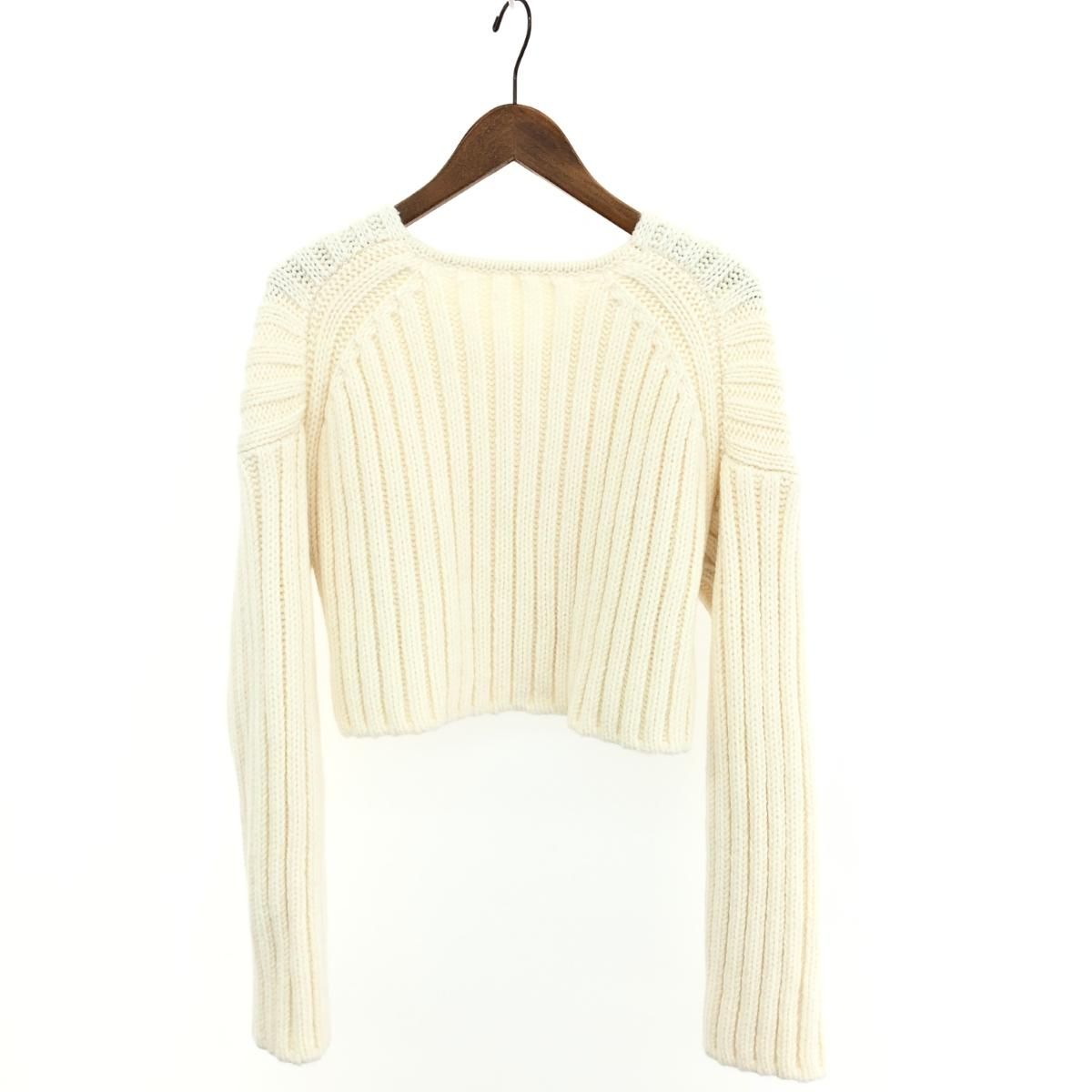 NOBLE ノーブル  長袖ニット   23-080-240-1070-1-0 ホワイト アクリル レディース  トップス ショート丈 2023AW NOBLE ノーブル 長袖ニット 23-080-240-1070-1-0 ホワイト