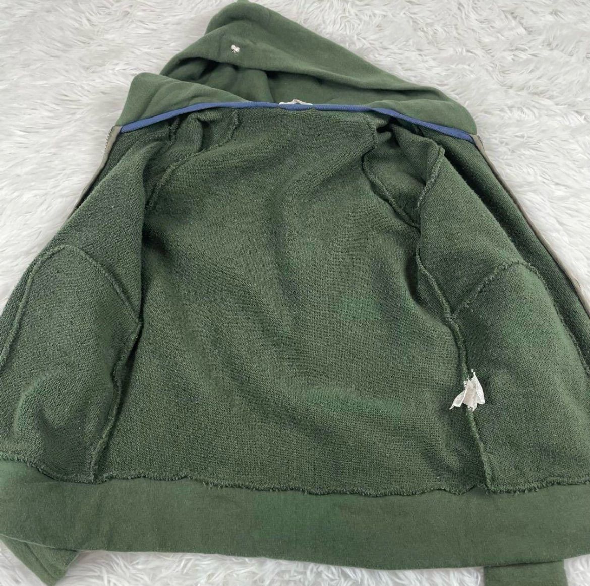 ミナペルホネン ジップアップ パーカー チャーム グリーン バード