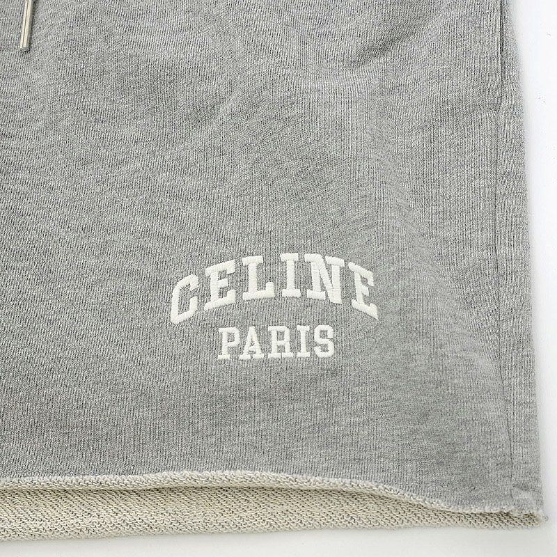 セリーヌ CELINE PARIS ショートパンツ コットンフリース グレー X 
