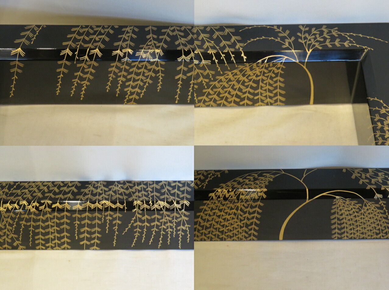 十月◆特売品 加賀蒔絵師 和田寿峰作 芽張柳蒔絵 黒蝋色布張炉縁 〔税込 送料込〕 熱ヒビ WWW_NOITHATQUANGTHANH_NET